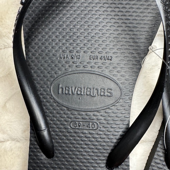 Havaianas Black Flip flop Sandals Size 39-40 US 9-10 - Picture 2 of 5